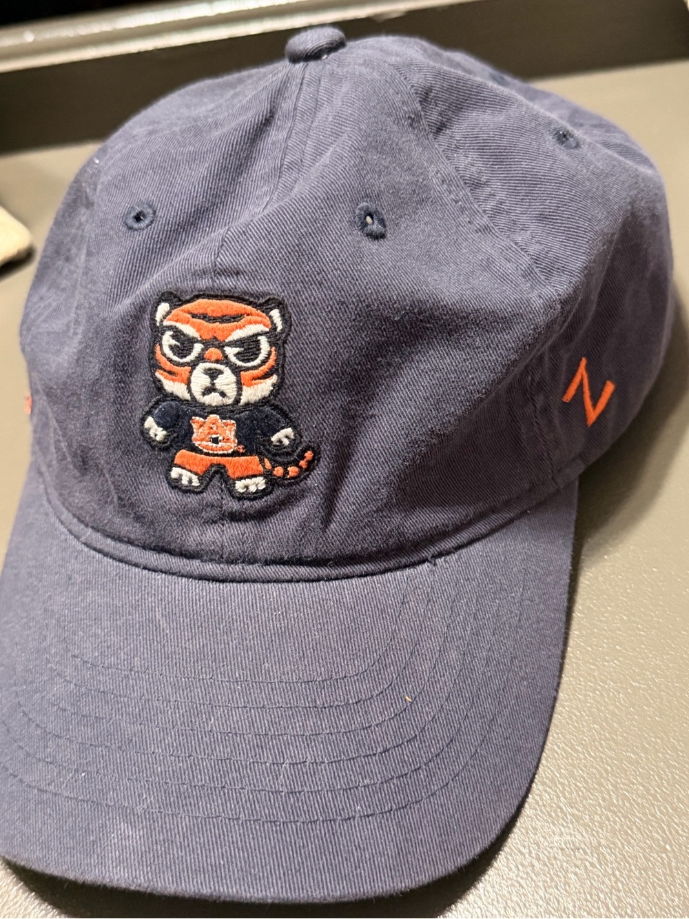 Zephyr AUBURN Navy Cap with Orange Embroidered Japanese Script